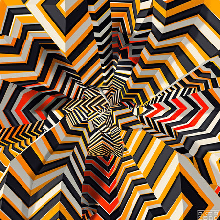 Geometric pattern. Abstract background with optical illusion. Vector illustration.の素材