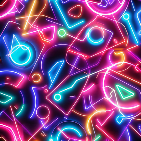 Neon seamless pattern. Abstract background. Vector illustration for your designの素材