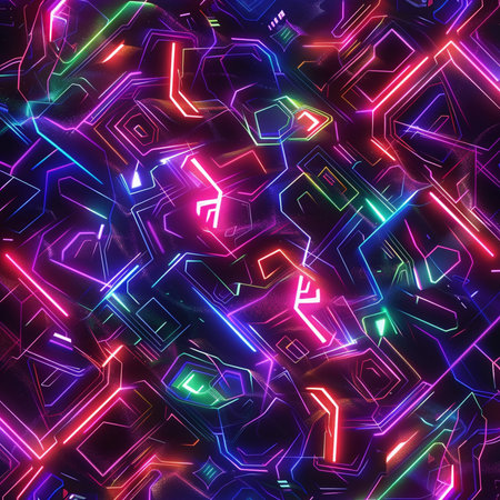 Neon glowing abstract background. 3D rendering, 3D illustration.の素材