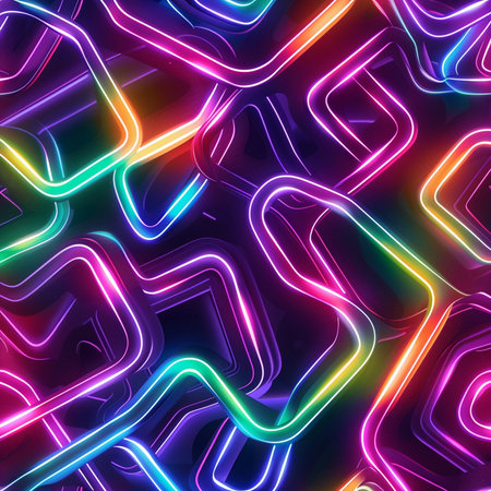 Neon abstract seamless pattern background. Vector illustration for your design.の素材