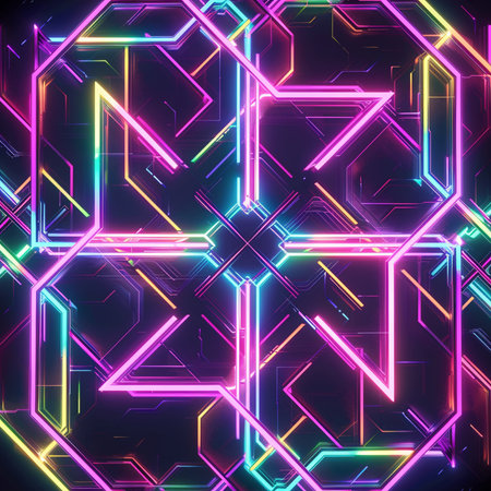 Neon geometric background. Vector illustration. EPS 10. RGB EPS 10の素材