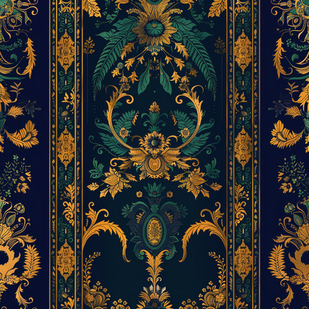 Seamless pattern in the style of baroque. Vector illustrationの素材