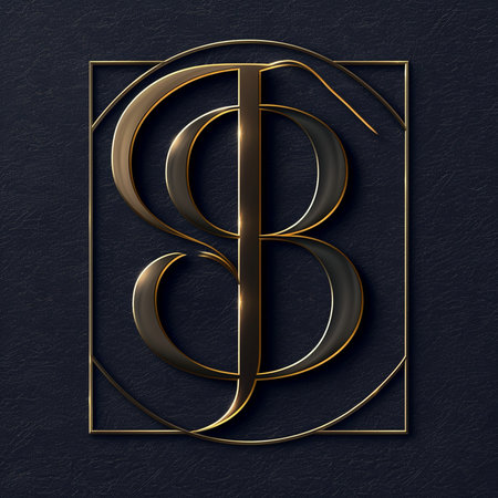 Luxury golden letter B on a dark background. 3d renderingの素材
