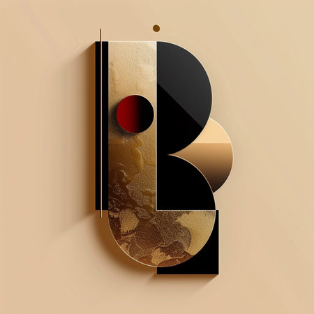 Elegant letter B with gold texture. 3D fontの素材