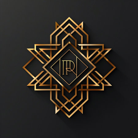 Luxury monogram design template. Vector illustration for your designの素材