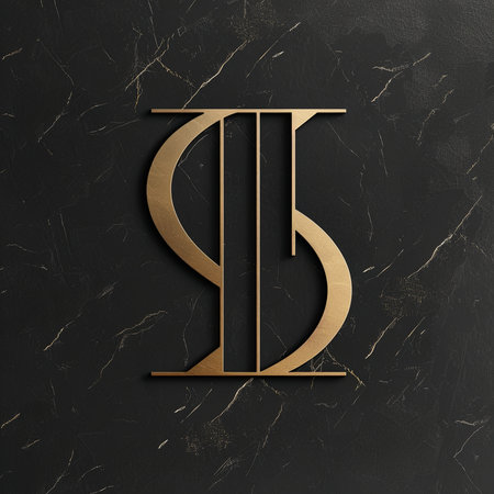 Luxury letter S on a black background. 3D illustrationsの素材