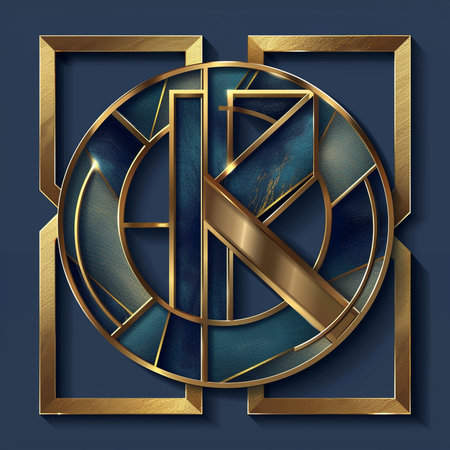 Elegant blue background with golden elements. Template for design.の素材