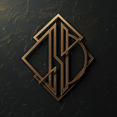 Luxury black background with golden geometric elements. 3d renderingの素材