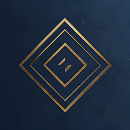 Luxury blue background with golden rhombus. 3d renderingの素材