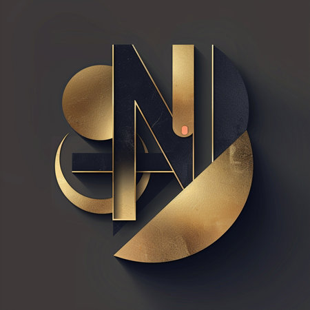 Vector alphabet. Letter N with gold and black texture. Eps10の素材