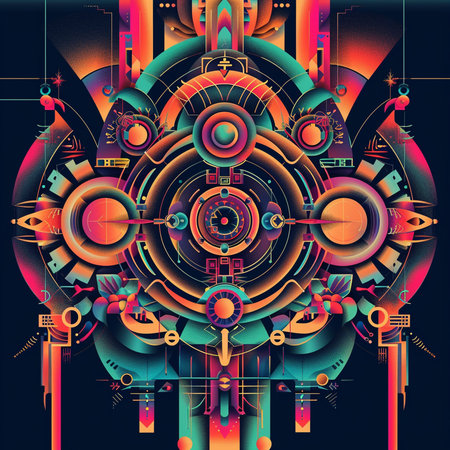 Abstract colorful background. Psychedelic digital art. Vector illustration.の素材