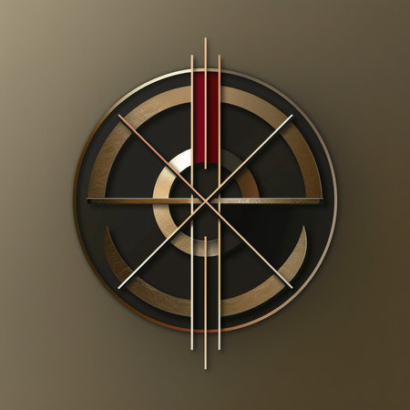 Vector illustration of a circle in the form of a cross on a dark backgroundの素材