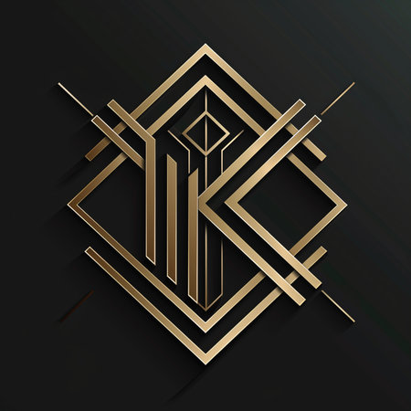 Abstract geometric background in gold and black colors. Vector illustration. Eps 10.の素材