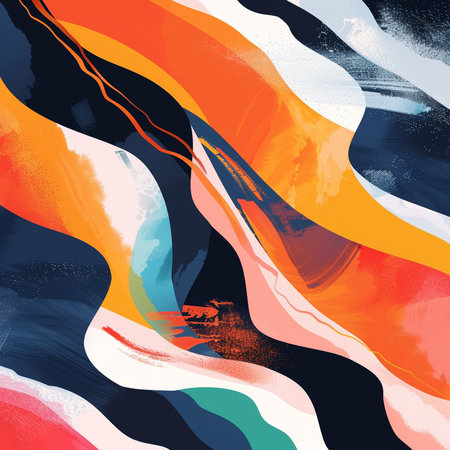 abstract colorful background with grunge brush strokes and stains, vector illustrationの素材