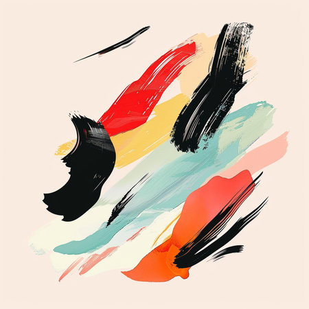 Hand drawn brush strokes. Abstract grunge background. Vector illustration.の素材