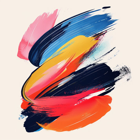 Abstract colorful brush strokes painted background. Texture paper. Vector illustration.の素材