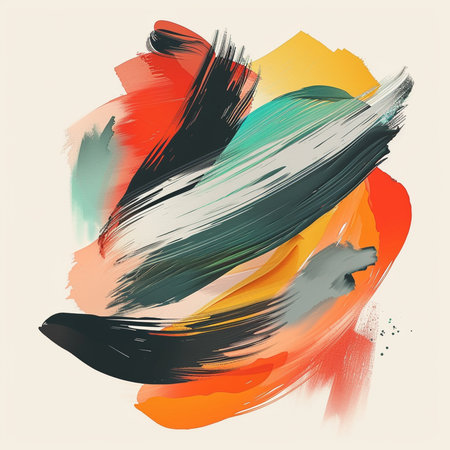 Abstract colorful brush strokes painted background. Texture paper. Vector illustration.の素材