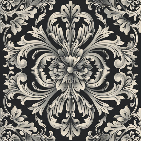Damask seamless pattern. Elegant luxury texture for wallpapers, backgrounds and page fill.の素材