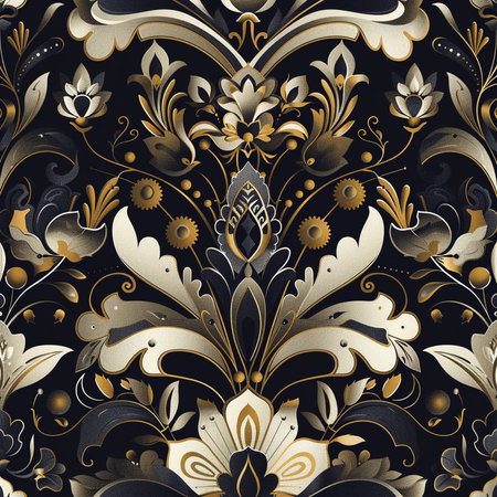 Seamless vintage pattern. Vector illustration. Baroque style.の素材