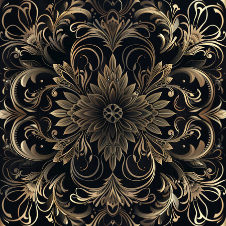 Seamless floral pattern in baroque style. Vector illustration.の素材