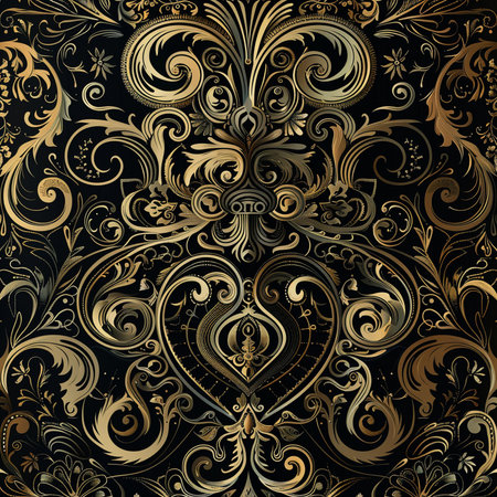 Seamless pattern with gold ornament in baroque style.の素材
