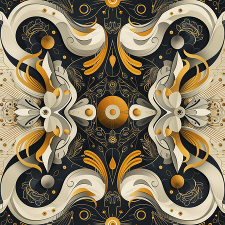 Seamless abstract pattern in the style of baroque.の素材