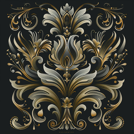 Damask vector floral pattern. Traditional ornament. Classic oriental backgroundの素材