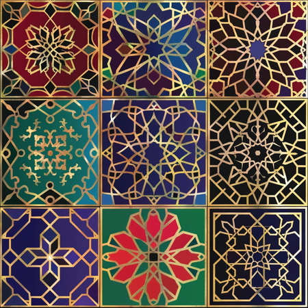 Arabic seamless pattern. Geometric ornament in oriental style.の素材