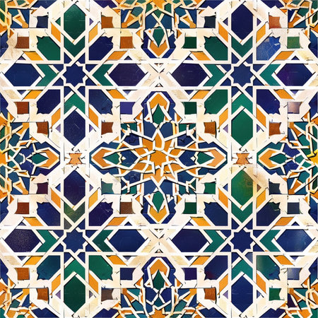 Colorful Moroccan tiles. Seamless background and texture for design.の素材