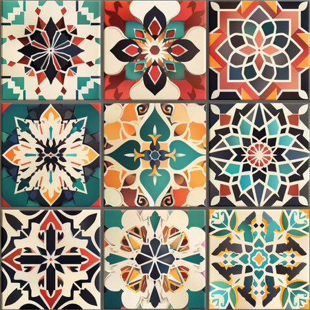 Seamless pattern with mandalas in moroccan styleの素材
