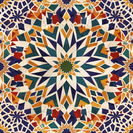 Arabic geometric seamless pattern. Mandala kaleidoscope background.の素材