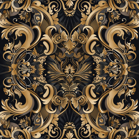 Seamless damask pattern. Vintage baroque ornament.の素材