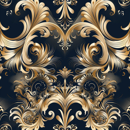 Seamless damask pattern. Vector illustration for your design.の素材