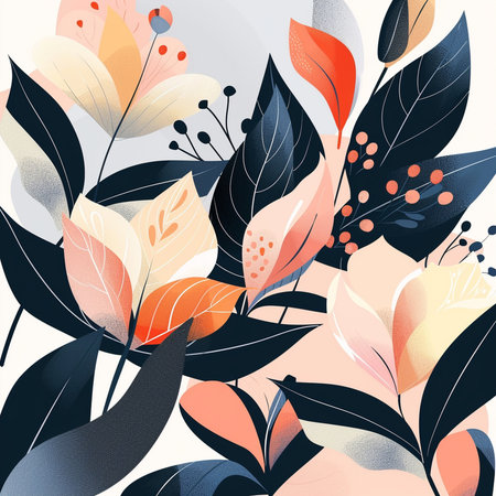 Seamless floral pattern. Hand drawn vector illustration with lilies.の素材