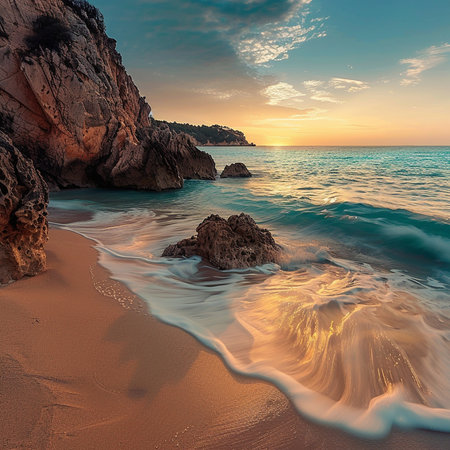 Beautiful seascape at sunset. Composition of nature.の素材