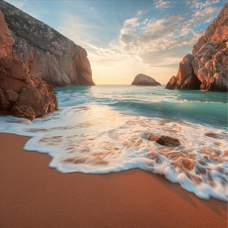 Beautiful seascape. Composite image of nature.の素材