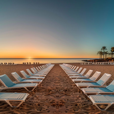 Sunset on the beach in Egypt, Sharm El Sheikh.の素材