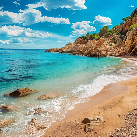 Beautiful seascape of Costa Brava, Catalonia, Spainの素材