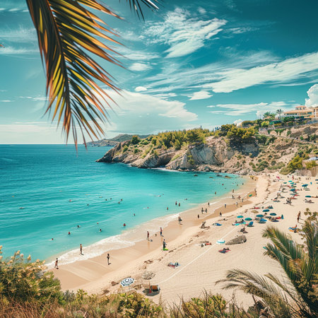 Beautiful beach in Cala Figuera, Costa Brava, Catalonia, Spainの素材