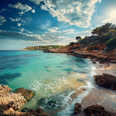 Beautiful seascape of Costa Brava, Catalonia, Spainの素材