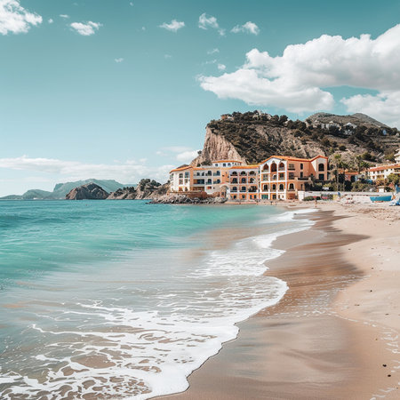 Tropical beach in Tenerife, Canary Islands, Spainの素材