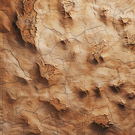 abstract brown background with cracks and stains on the surface of the old paperの素材