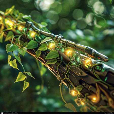Musical instruments in the form of a garland with light bulbs.の素材