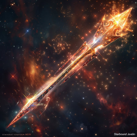 Magic sword in space, computer generated abstract background, 3D renderingの素材