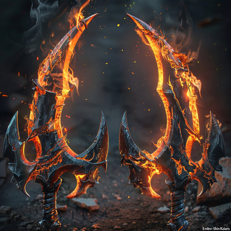Horseshoes in fire. Halloween background. 3D renderingの素材