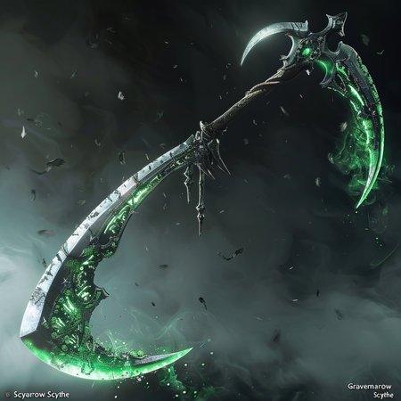 Viking scythe on a dark background. Vector illustration.の素材