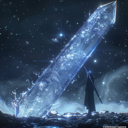 Fractal illustration of a man and a crystal in space.の素材