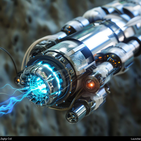 3D rendering of a robot in space. Futuristic background.の素材