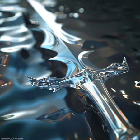 3d render, abstract background, rippled water surface with reflectionsの素材