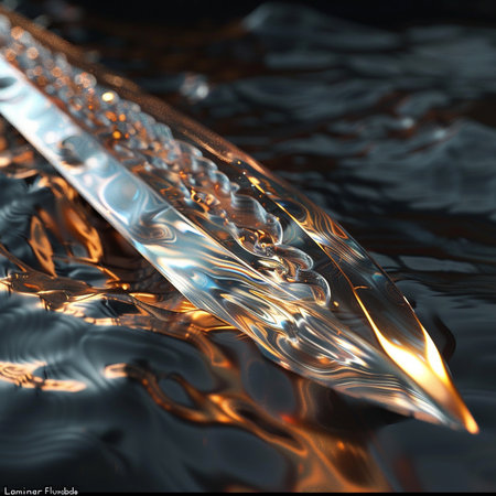 Fantasy illustration of a sword in water. 3D rendering.の素材